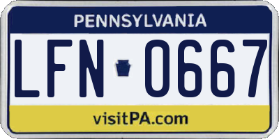 PA license plate LFN0667