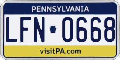 PA license plate LFN0668