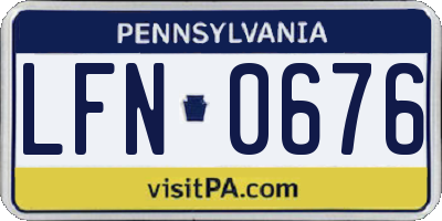 PA license plate LFN0676
