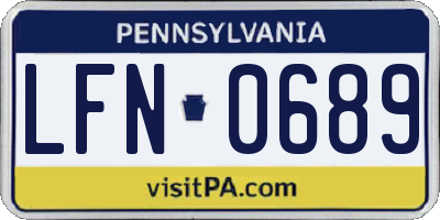 PA license plate LFN0689