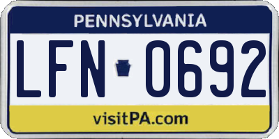 PA license plate LFN0692
