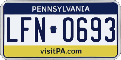 PA license plate LFN0693