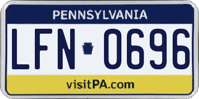 PA license plate LFN0696