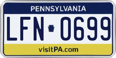 PA license plate LFN0699