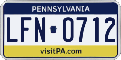 PA license plate LFN0712