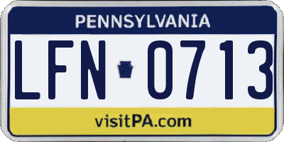 PA license plate LFN0713