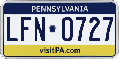 PA license plate LFN0727