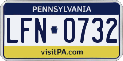 PA license plate LFN0732