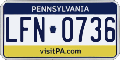 PA license plate LFN0736