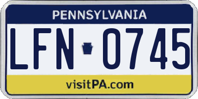 PA license plate LFN0745