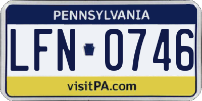 PA license plate LFN0746