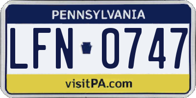 PA license plate LFN0747