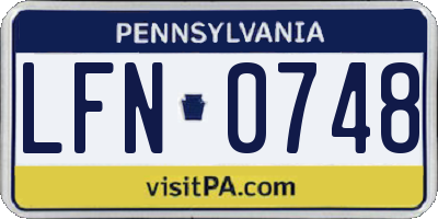 PA license plate LFN0748