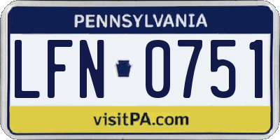 PA license plate LFN0751