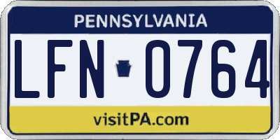 PA license plate LFN0764