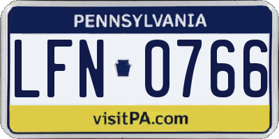 PA license plate LFN0766