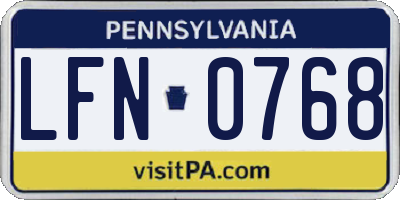 PA license plate LFN0768