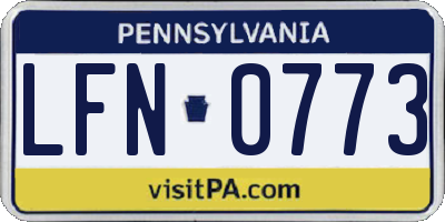 PA license plate LFN0773
