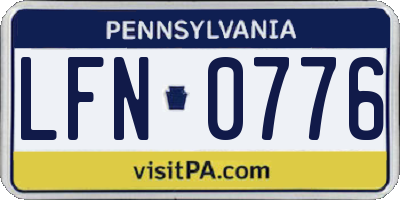 PA license plate LFN0776