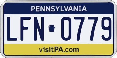 PA license plate LFN0779