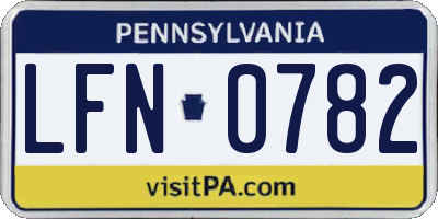 PA license plate LFN0782
