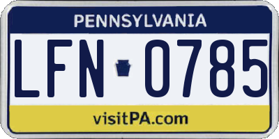 PA license plate LFN0785