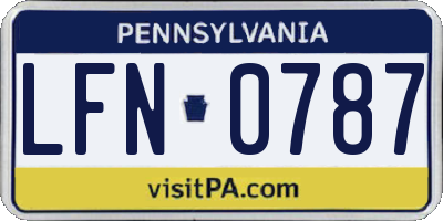 PA license plate LFN0787