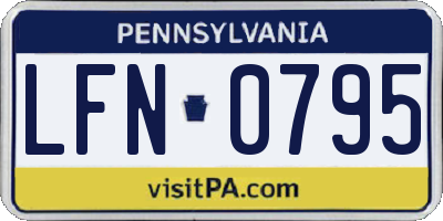 PA license plate LFN0795