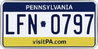 PA license plate LFN0797