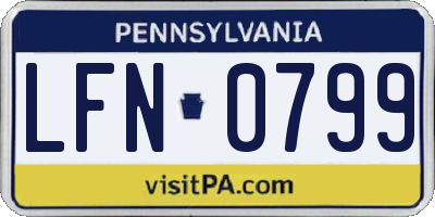 PA license plate LFN0799