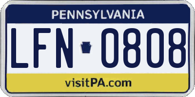 PA license plate LFN0808