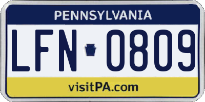PA license plate LFN0809