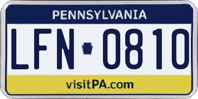 PA license plate LFN0810