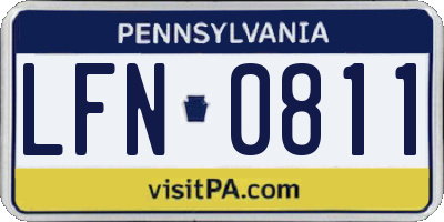 PA license plate LFN0811