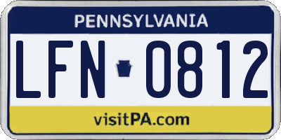 PA license plate LFN0812