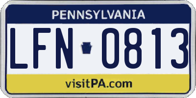 PA license plate LFN0813