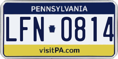 PA license plate LFN0814