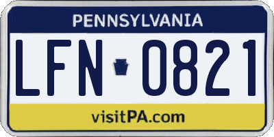 PA license plate LFN0821