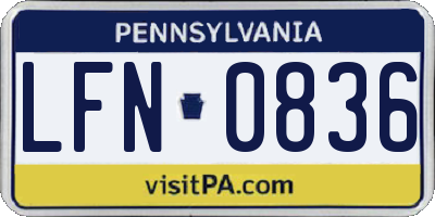 PA license plate LFN0836