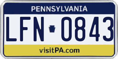 PA license plate LFN0843