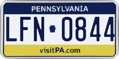 PA license plate LFN0844