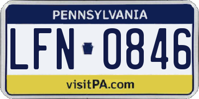 PA license plate LFN0846