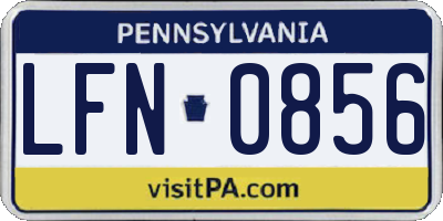 PA license plate LFN0856