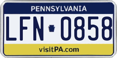 PA license plate LFN0858