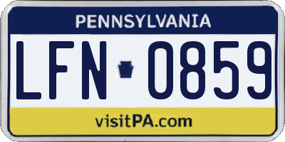 PA license plate LFN0859