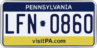 PA license plate LFN0860