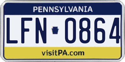 PA license plate LFN0864