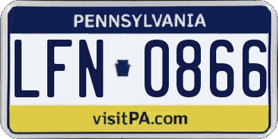 PA license plate LFN0866