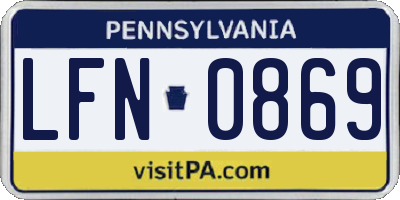 PA license plate LFN0869