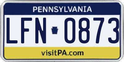 PA license plate LFN0873